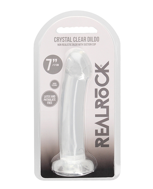 Shop Shots RealRock Crystal Clear 7" Dildo - Transparent online