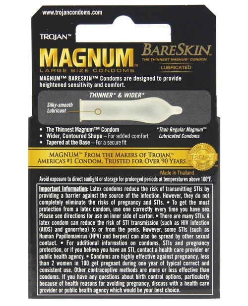 Order Trojan Magnum Bareskin Condoms - Pack of 3 online