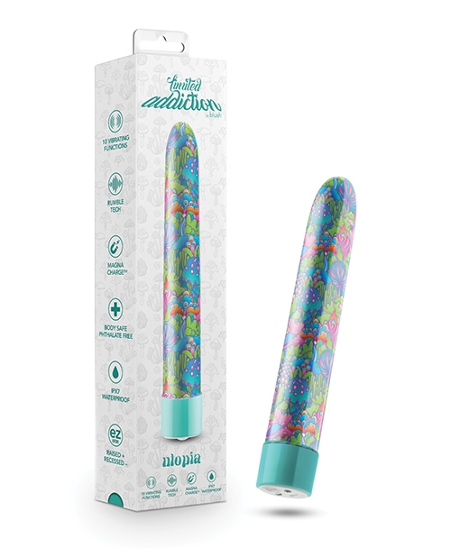 Shop Blush Limited Addiction Utopia 7" Rechargeable Vibe - Aqua online