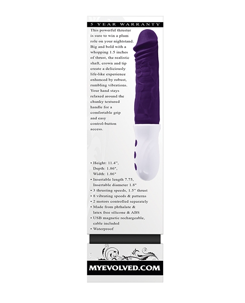 Buy Evolved Plum Thrust Realistic Shaft Vibrator - Purple
