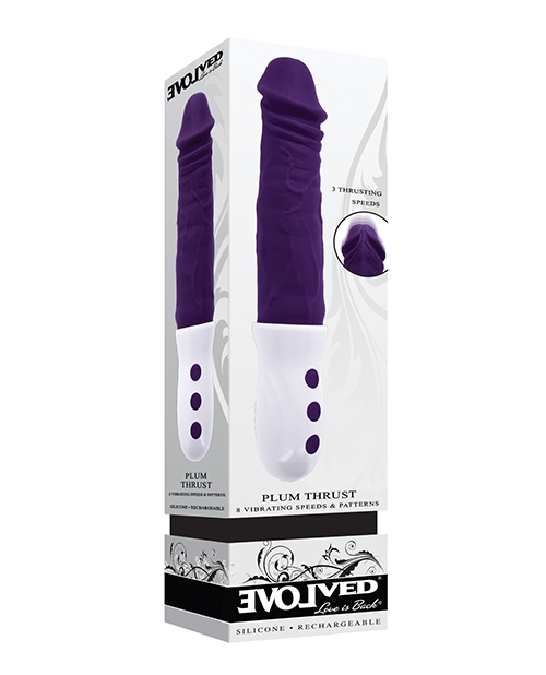 Shop Evolved Plum Thrust Realistic Shaft Vibrator - Purple online