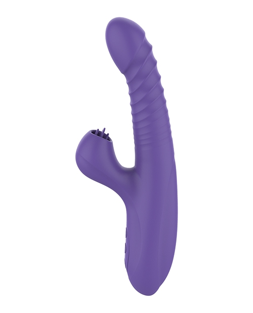 Buy Omega Multi Function Warming Head Rabbit Vibe - Purple at HerVibrators.com