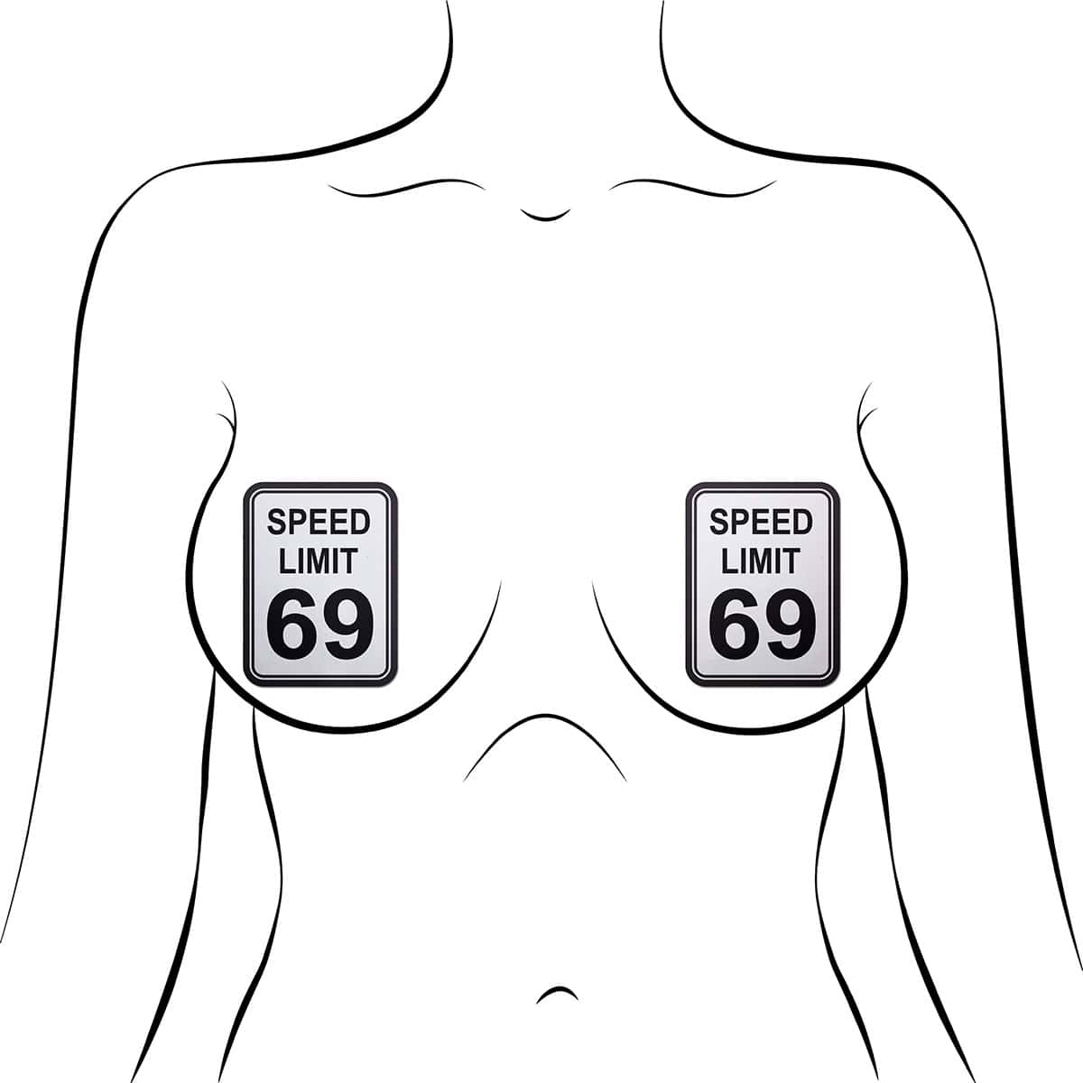 Wearing Pastease Speed Limit 69 nipples covers by Pastease can be fun and sexy!