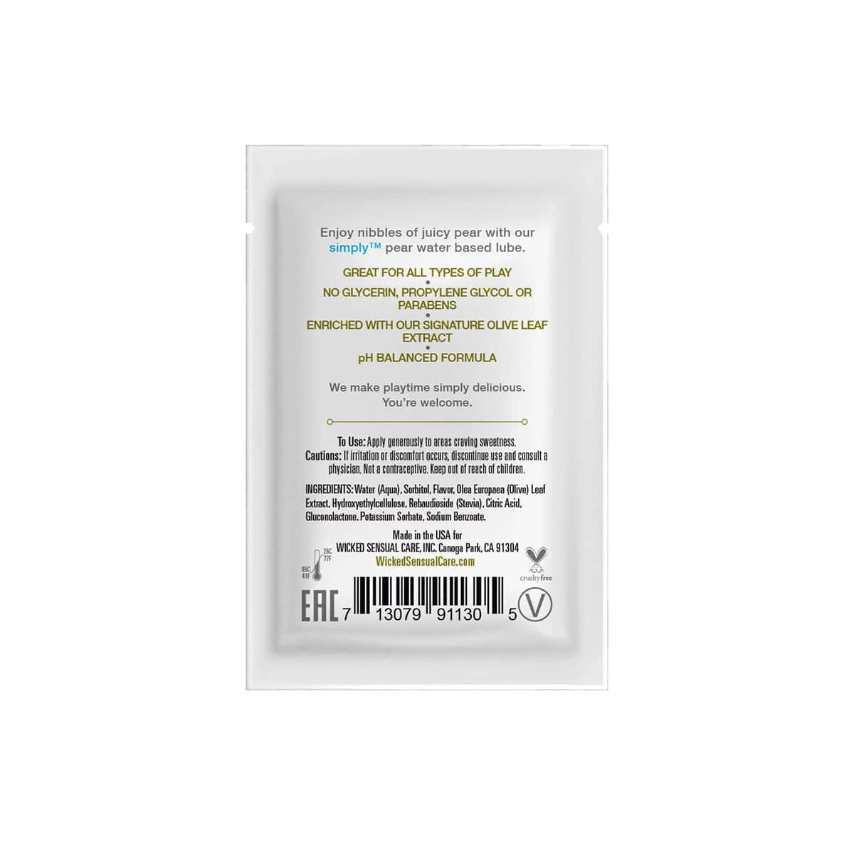 Buy and try Wicked Simply Aqua Packettes 144ct - Pear water based lubricant by Wicked Sensual Care for your next sexual encounter with her.