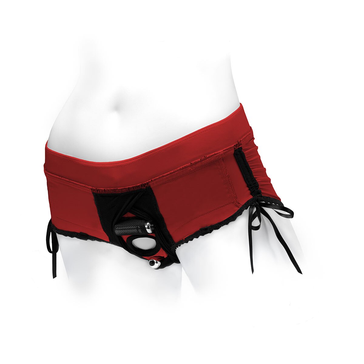 This version of the 2X Sasha Harness Dildo Red Black Nylon demonstrates premium materials chosen for durability, comfort, and intimate versatility
