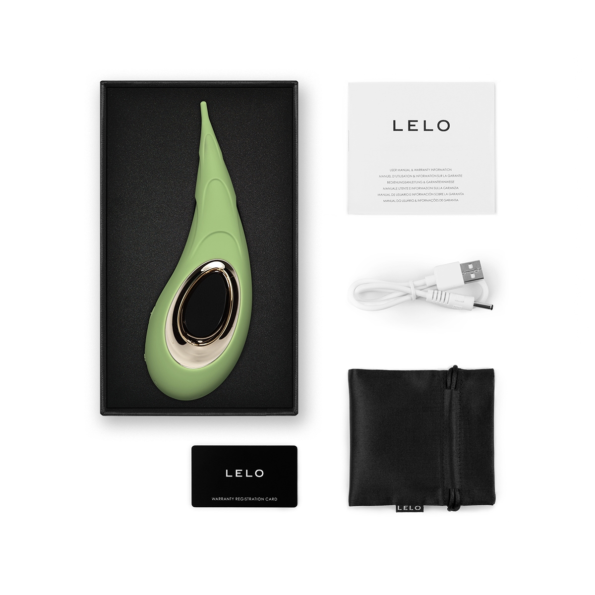 Close-up of the Cream LELO vibrator for texture detail