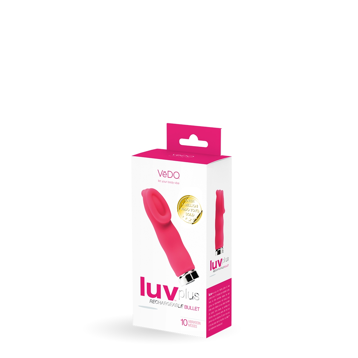Close-up of the Pink VeDO vibrator for texture detail