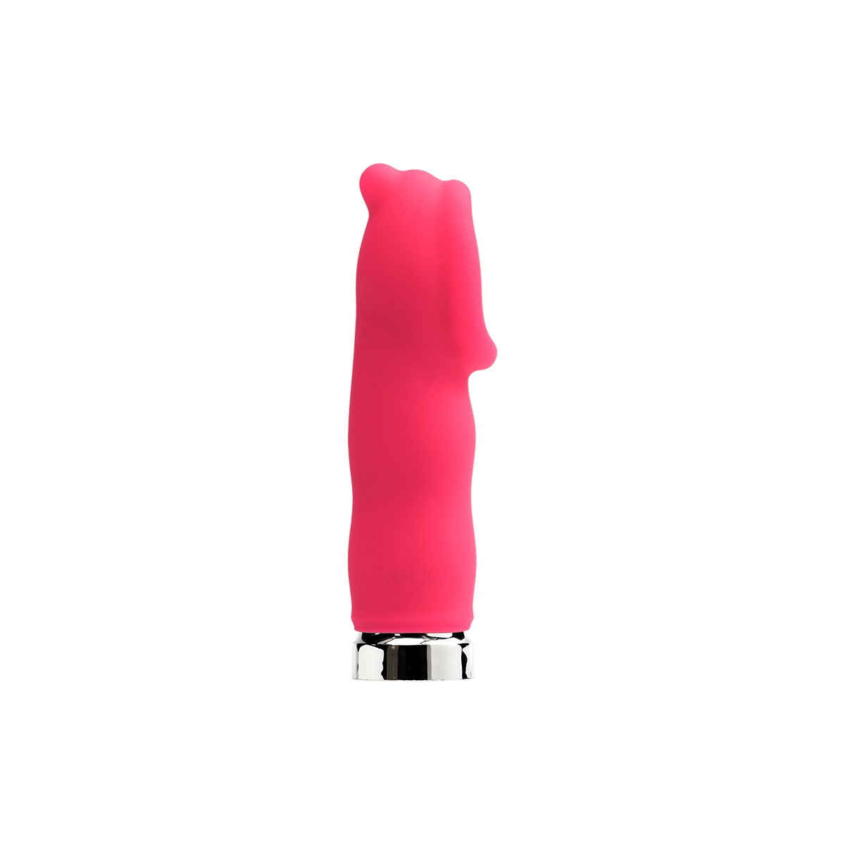 Angled view of the Pink VeDO vibrator designed for intimate use