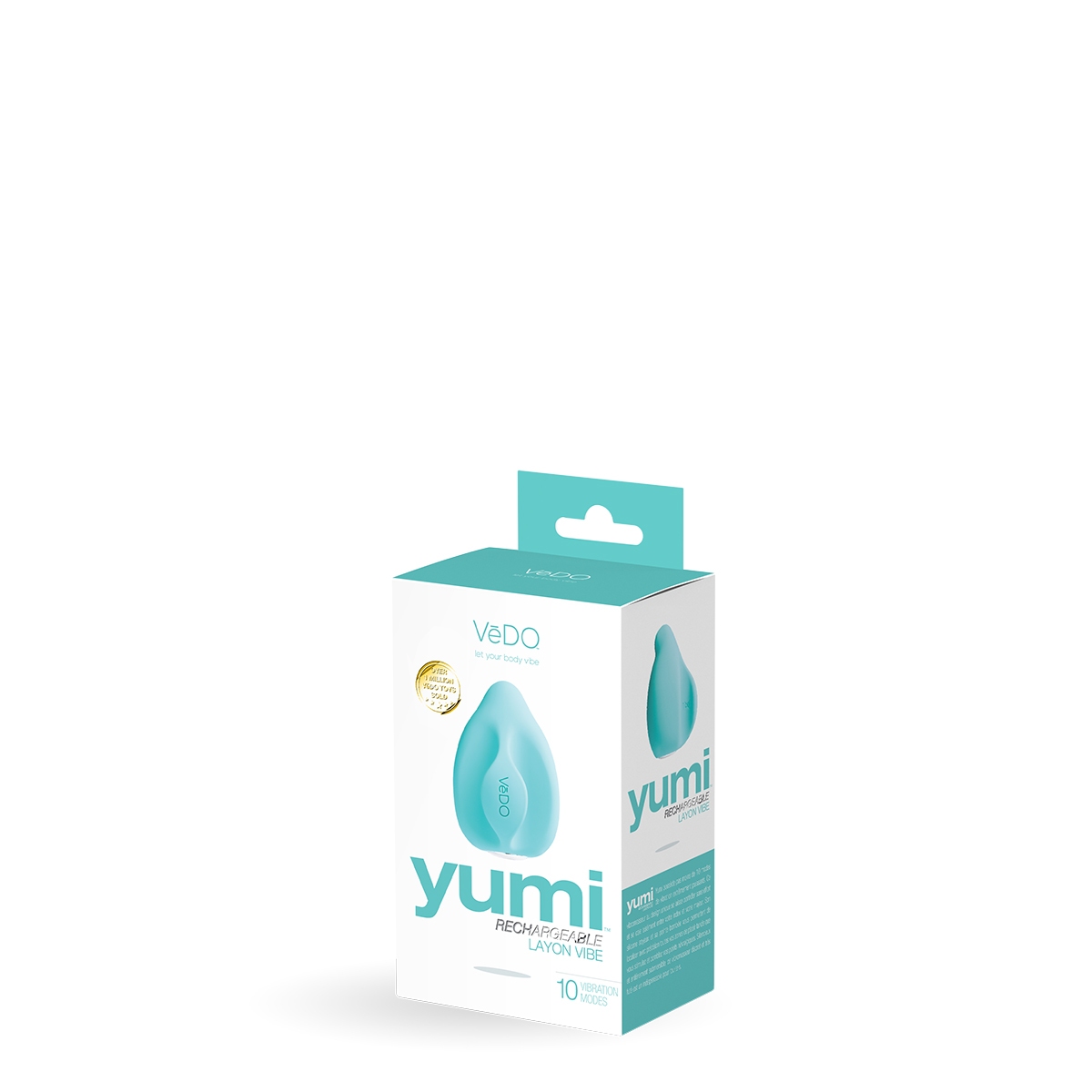 Close-up of the Turquoise VeDO vibrator for texture detail