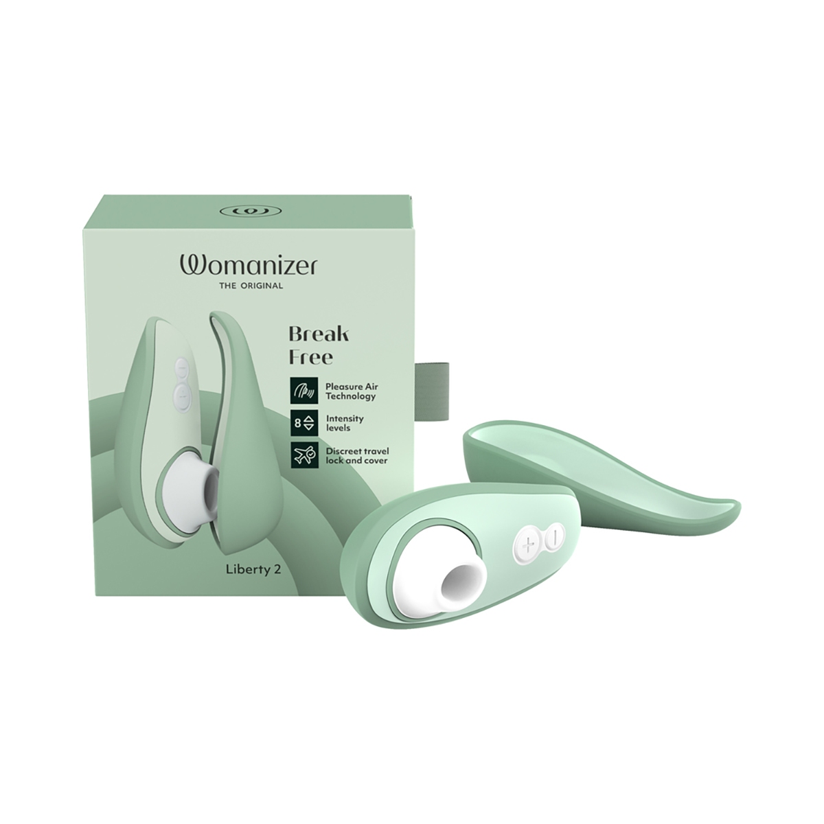 Womanizer vibrator positioned upright for display