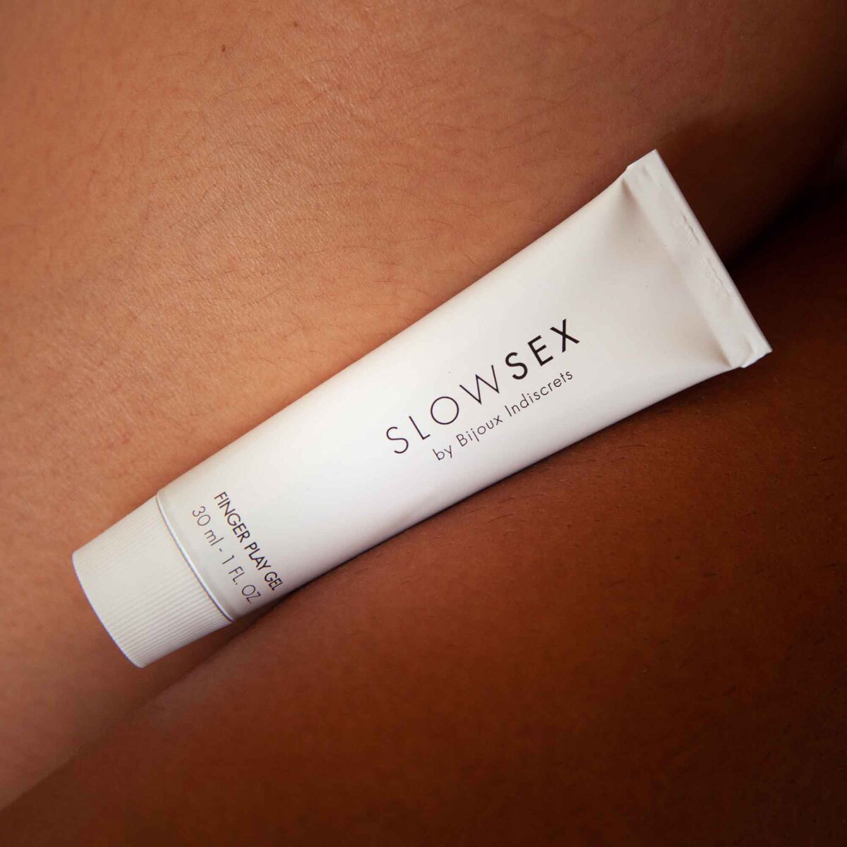 Close-up of 1 oz Water Based Lube by Bijoux Indiscrets with gentle, toy-safe texture