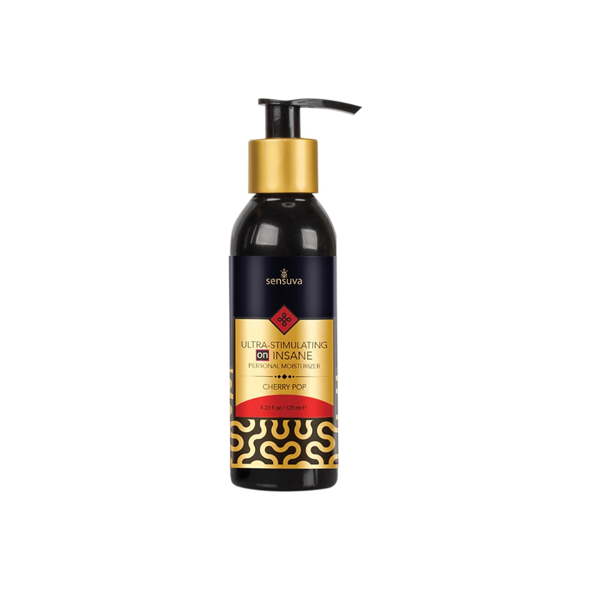 Bottle of 4.2 oz Flavored Lube Sensuva showing sweet, kissable formula