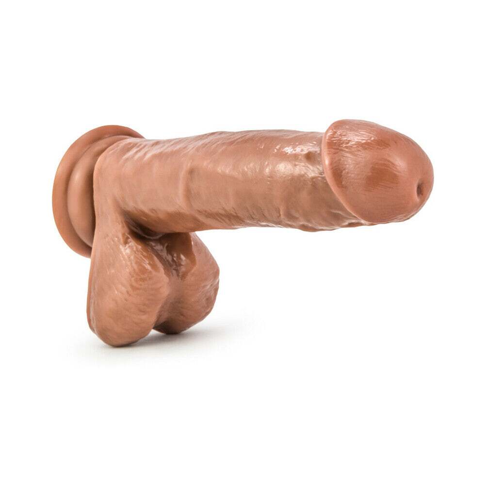 7 inch Dildo by Blush in Tan Light Brown Mocha shown for pegging Her or Him