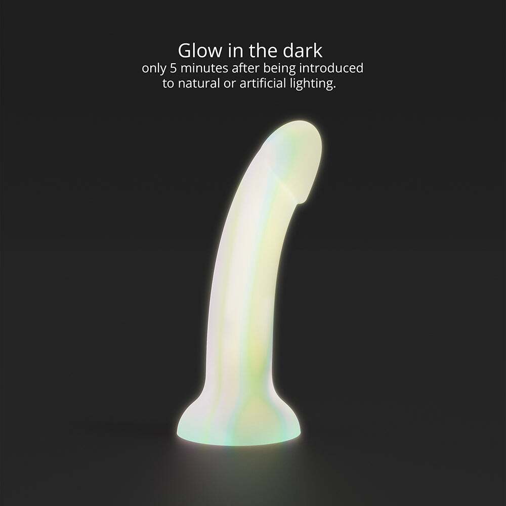 7 inch Dildo by Lovely Planet in Rainbow shown for pegging Her or Him