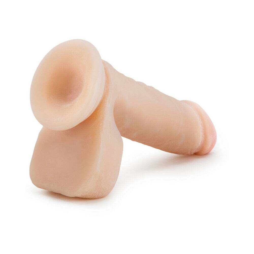 8 inch Dildo by Blush in Vanilla Ivory Beige shown for pegging Her or Him