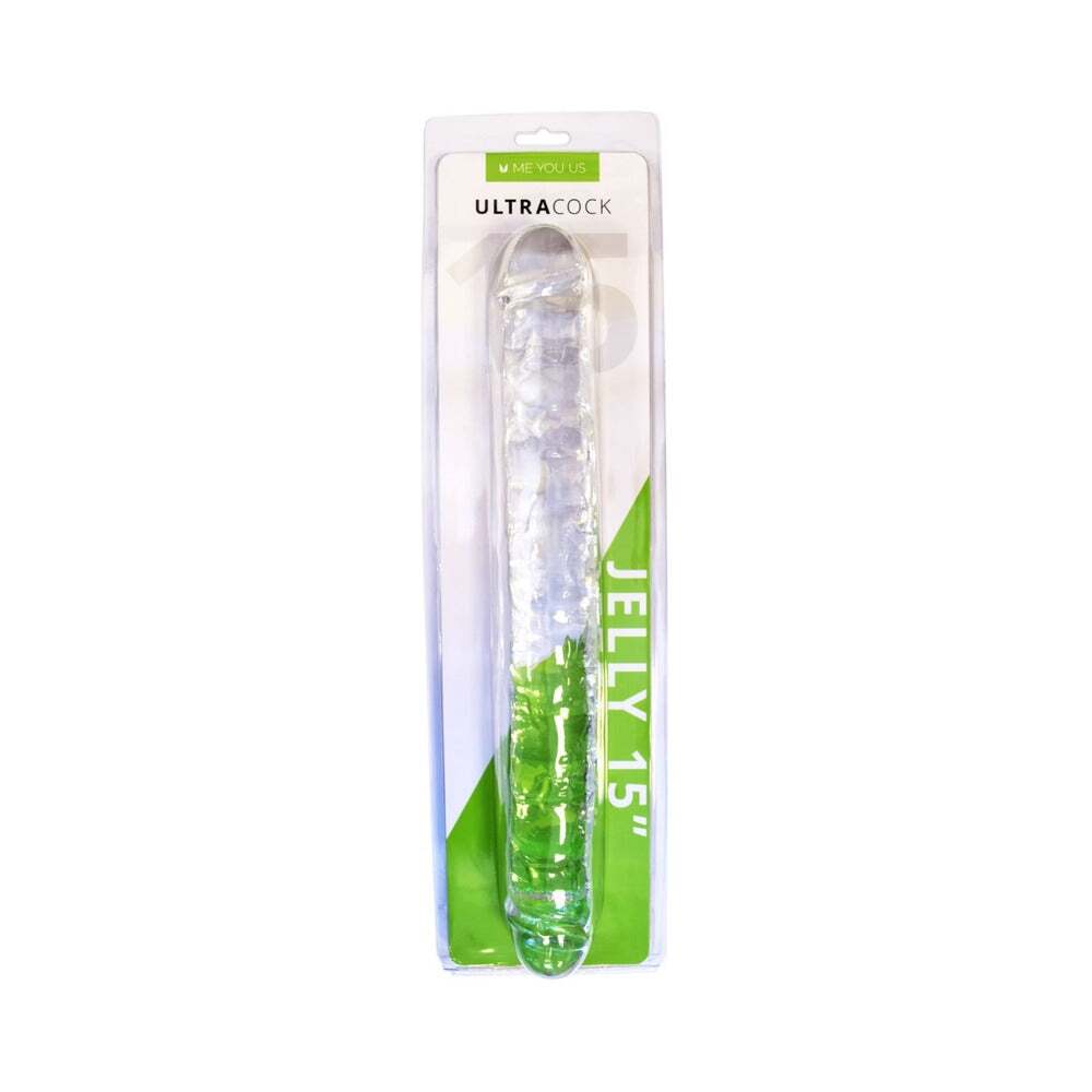 15 inch Dildo by Me You Us in Clear shown for use by Her or Him