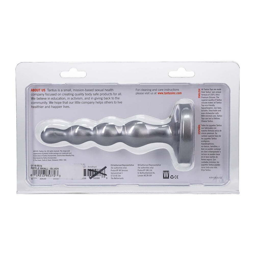 8 inch Dildo from Tantus in Silver Steel Chrome designed for anal sex with Her or Him