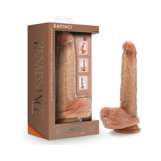 8 inch Dildo by Blush in Tan Light Brown Mocha shown for use by Her or Him