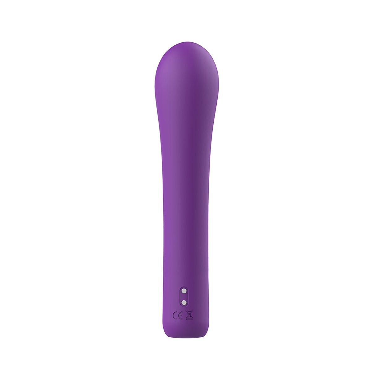 Angled view of the Purple B Swish vibrator designed for intimate use