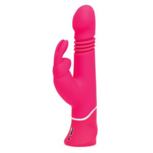 Pink Happy Rabbit vibrator Elite Thrusting Realistic shown in hand for scale