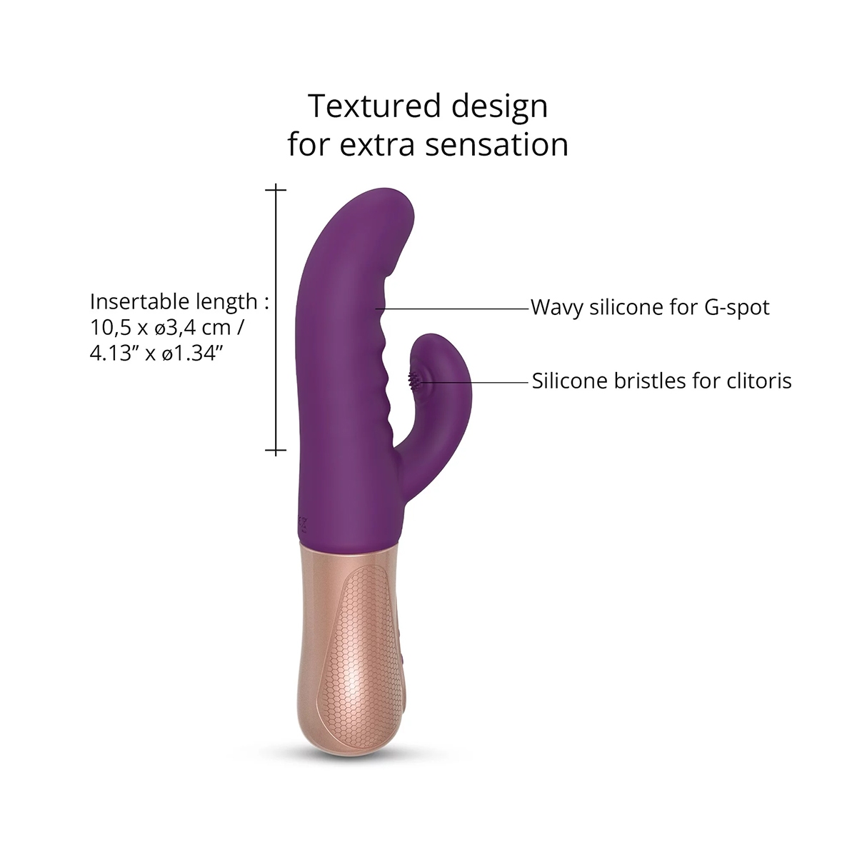 Close-up of the Purple Lovely Planet vibrator for texture detail