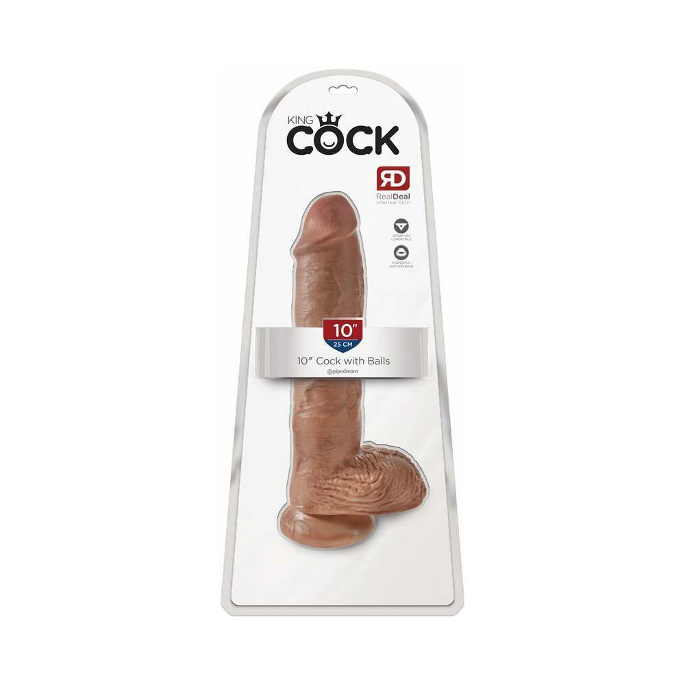 10 inch Dildo by Pipedream in Tan Light Brown Mocha shown for use by Her or Him