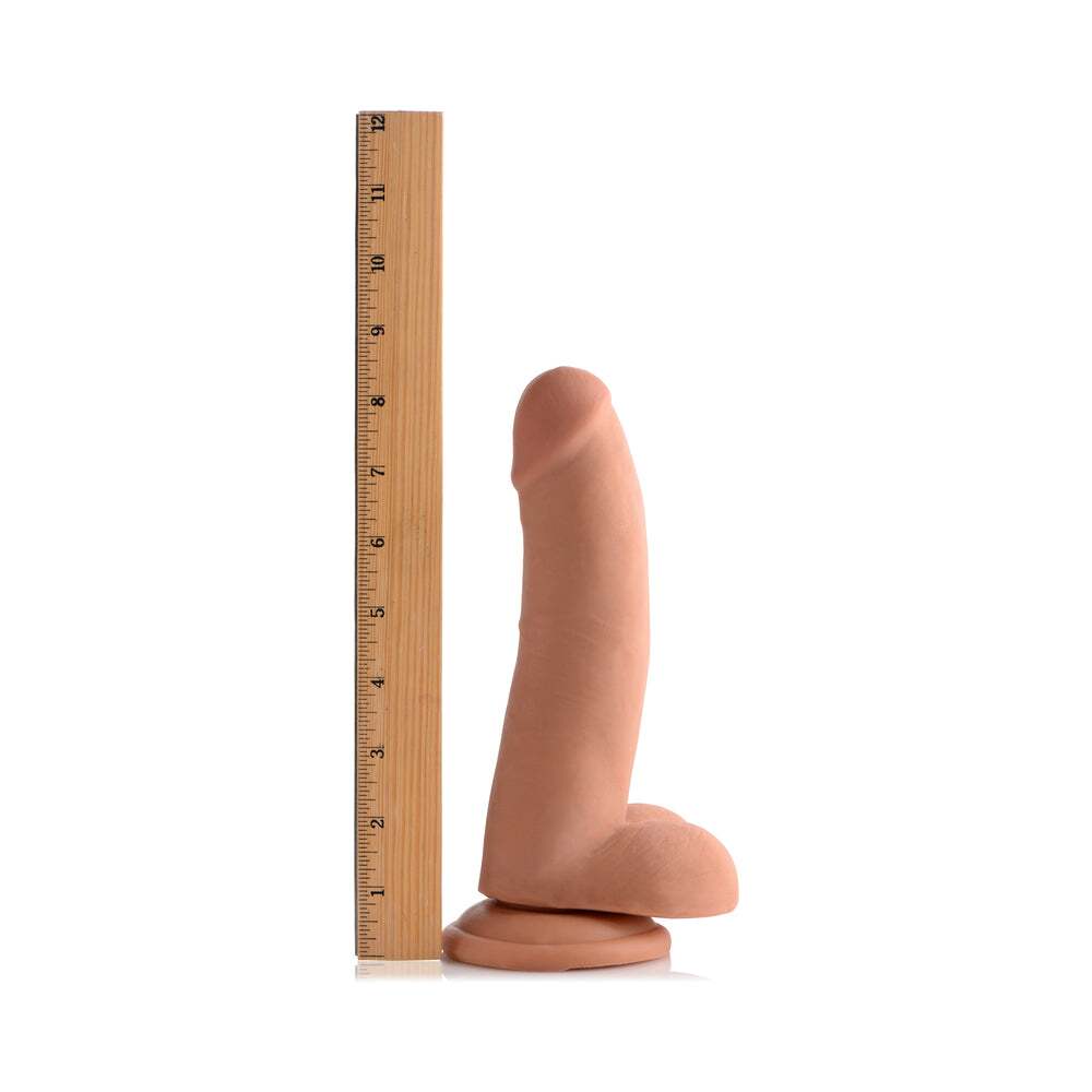 8 inch Dildo by XR Brands in  displayed for pegging Him or Her