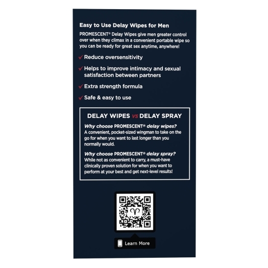 Promescent Delay Wipes 21ct intimate cleansers and personal cleansing care by Promescent.