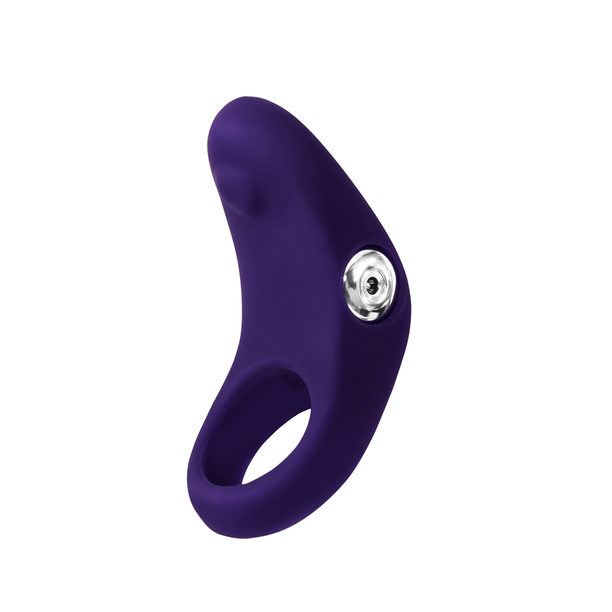 Purple VeDO vibrator Rev C-Ring shown in hand for scale