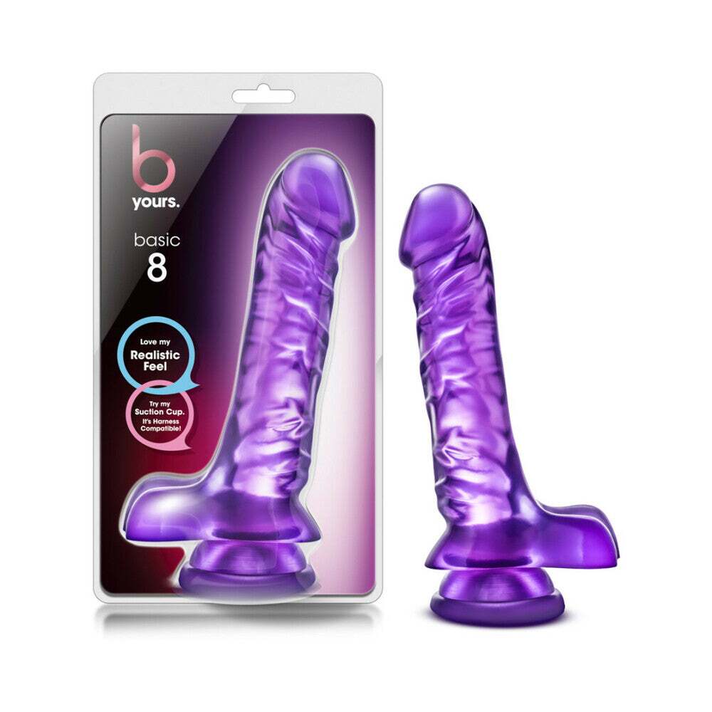 9 inch Dildo by Blush in Purple shown for use by Her or Him