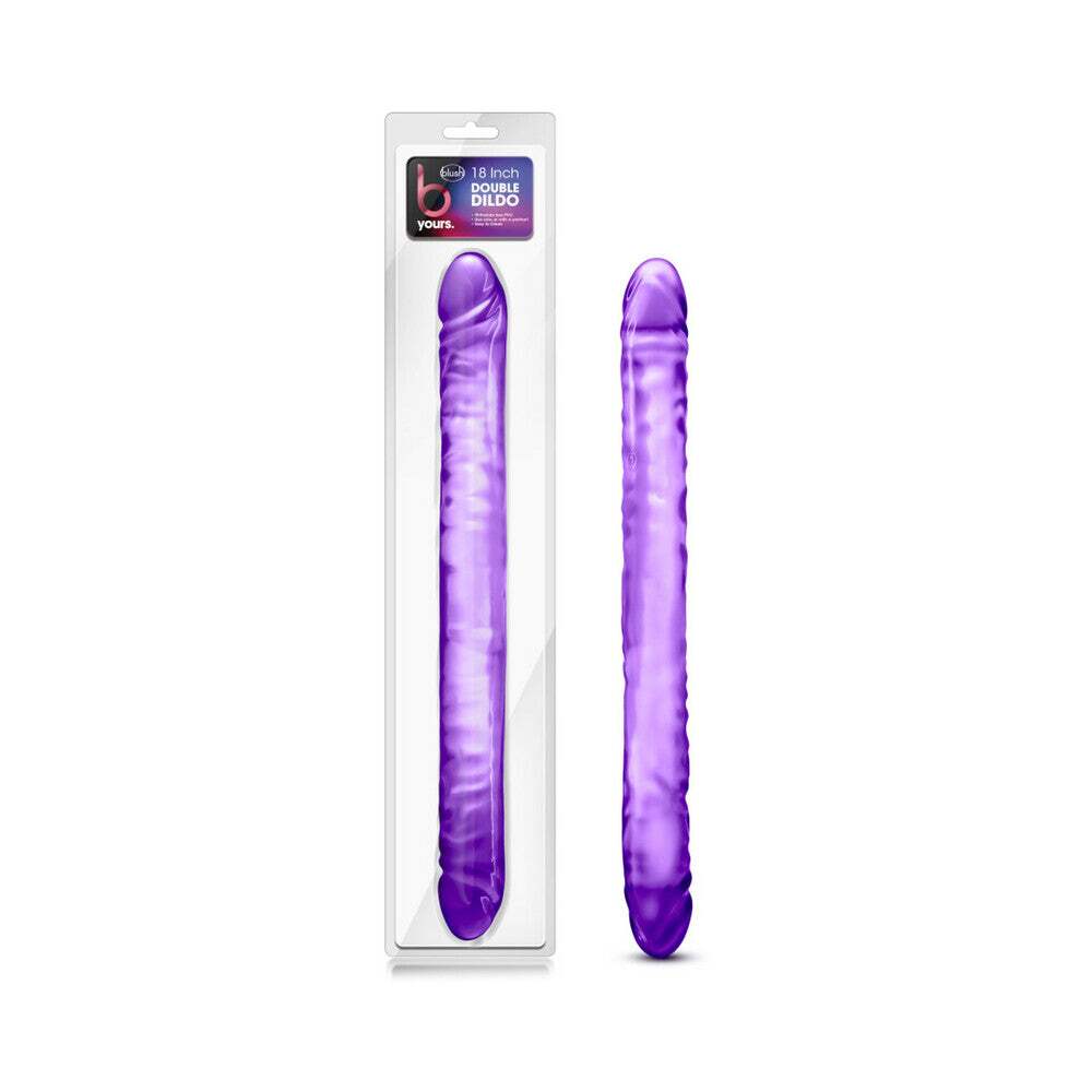 18 inch Dildo by Blush in Purple shown for use by Her or Him