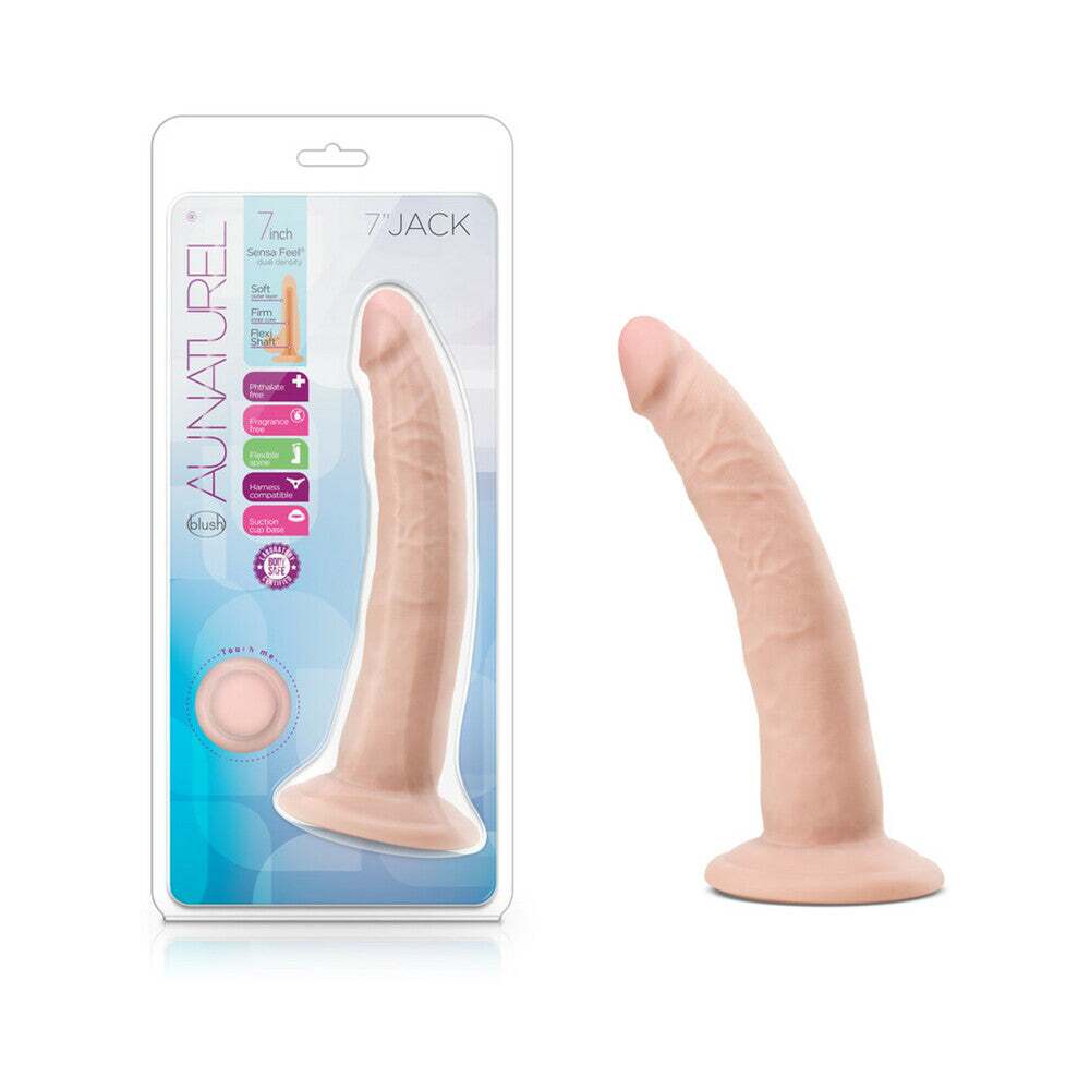 7.5 inch Dildo by Blush in Vanilla Ivory Beige shown for use by Her or Him