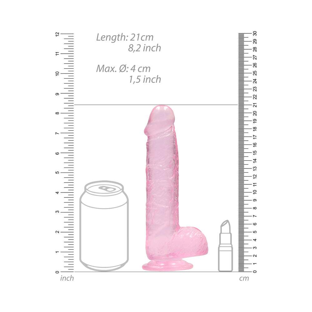 8 inch Dildo by Shots in Light Pink displayed for pegging Him or Her