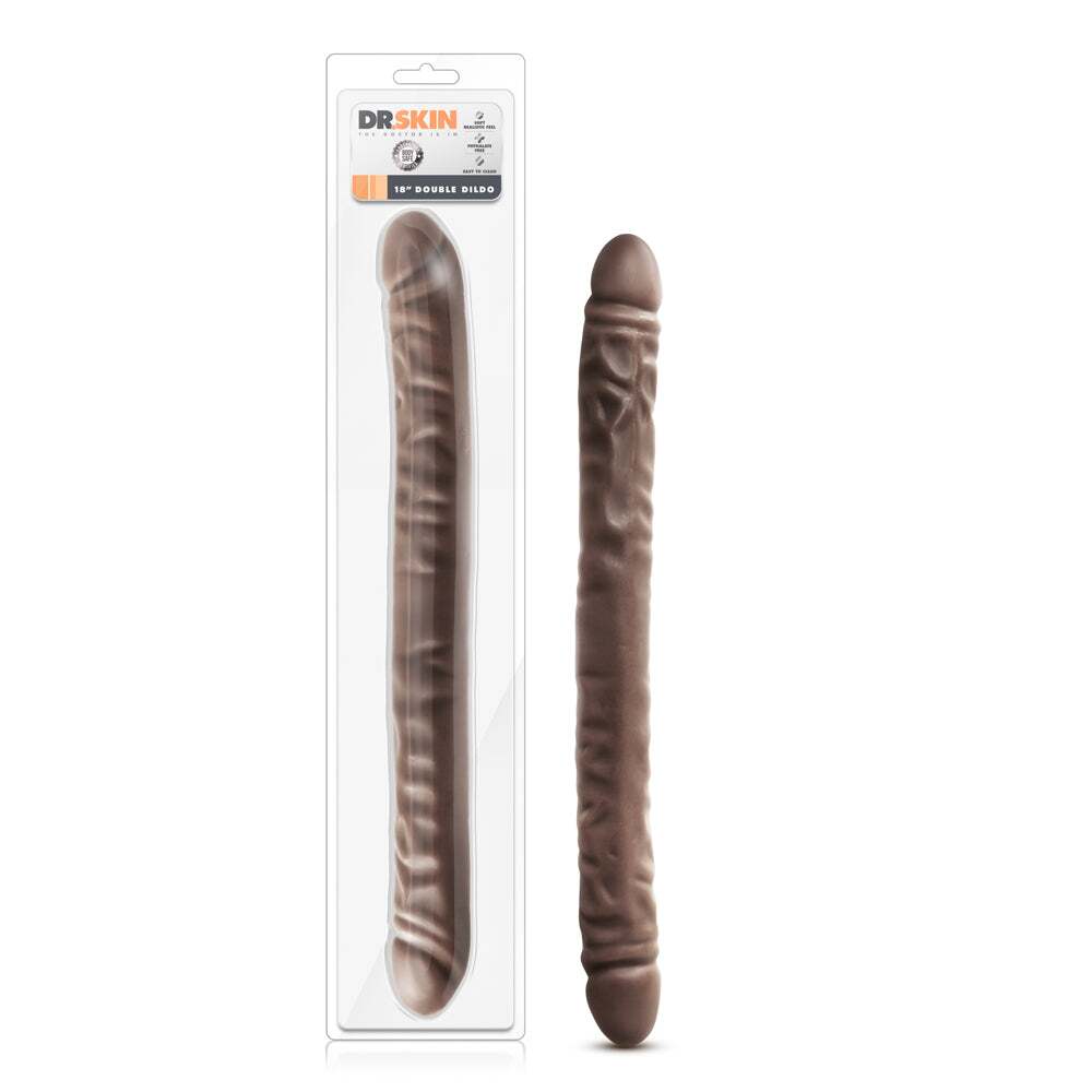 18 inch Dildo by Blush in Dark Brown shown for use by Her or Him