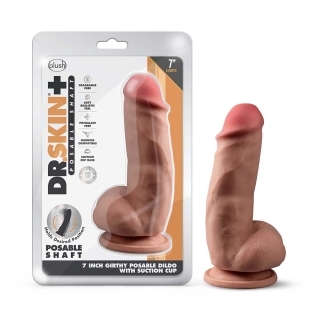 7 inch Dildo by Blush in Tan Light Brown Mocha shown for use by Her or Him