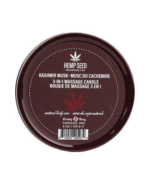 Order Earthly Body Suntouched Hemp Candle - 6 oz Round Tin Kashmir Musk online