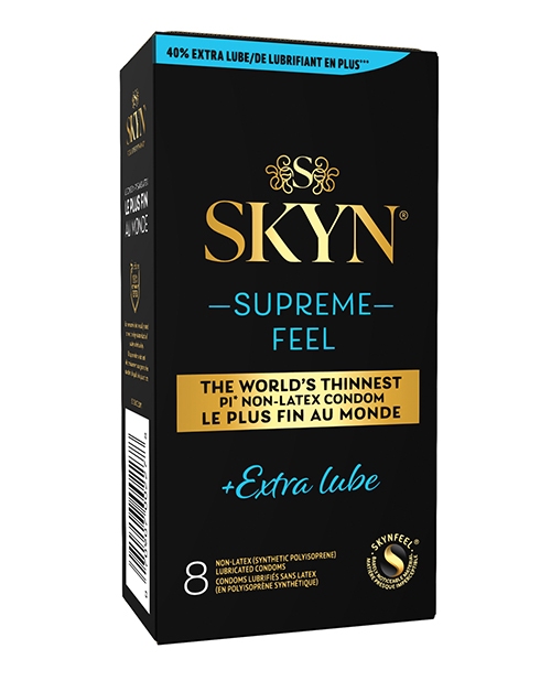 Lifestyles SKYN Supreme Feel Extra Lubrication Condoms - Box of 8 for sale