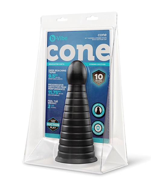 Shop b-Vibe Cone 10 Inch Tapered & Ribbed XXL Dildo with Suction Cup online