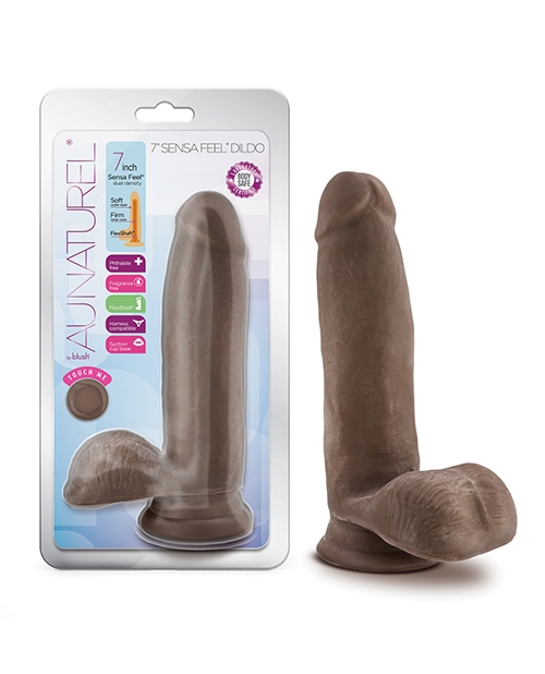 Shop Blush Au Naturel 7" Sensa Feel Dildo - Chocolate online