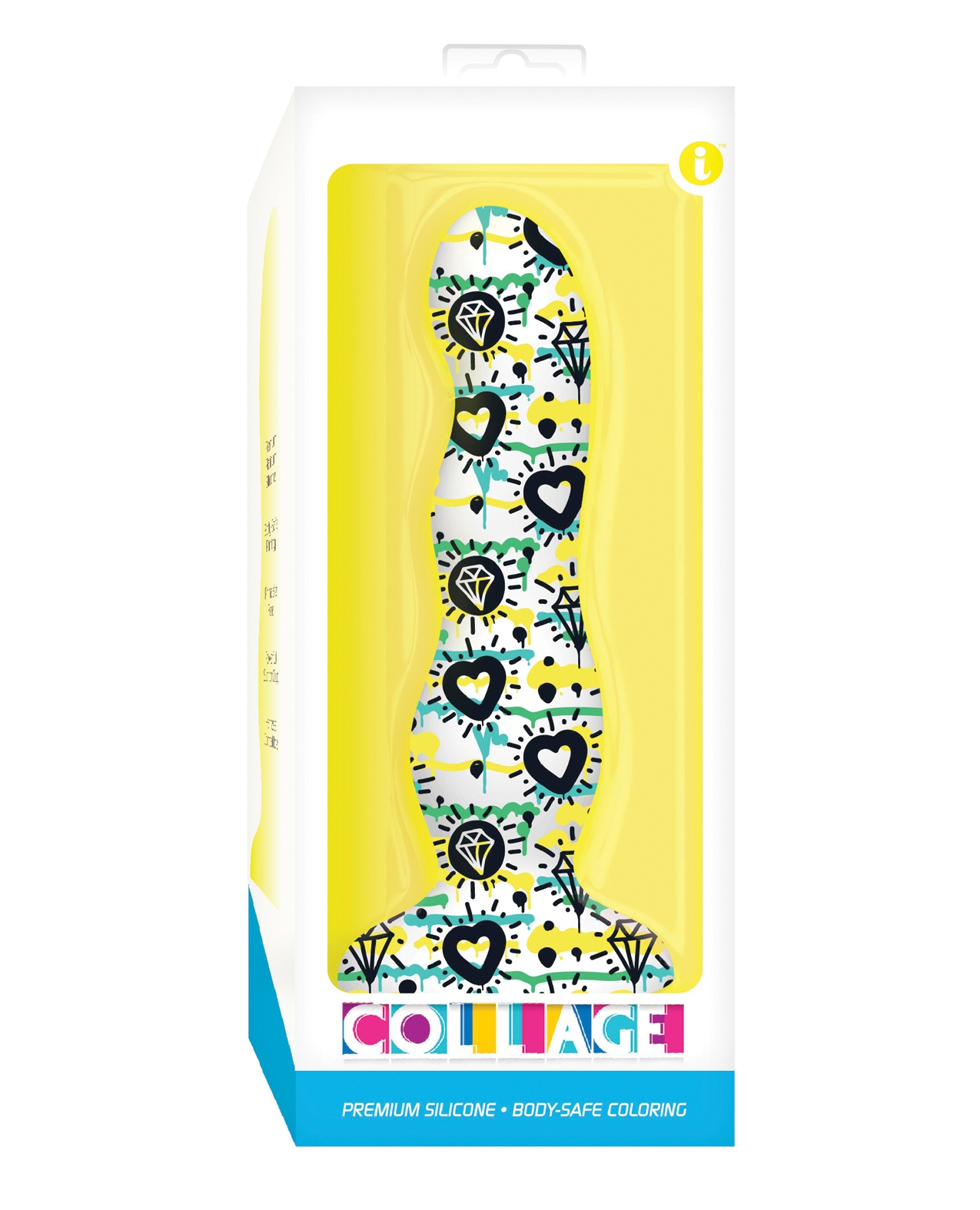 Shop Collage Diamonds & Hearts Curvy Silicone Dildo online