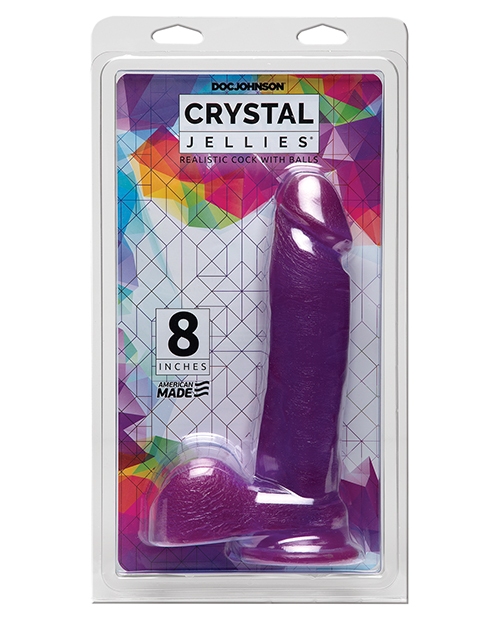 Shop Crystal Jellies 8" Ballsy Cock - Purple online