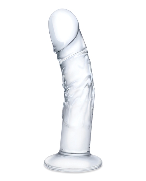 Order Glas 7" Realistic Curved Glass Dildo w/Veins - Clear online