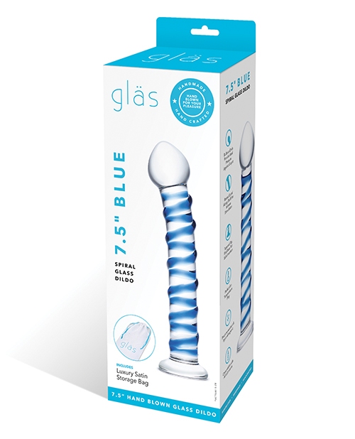 Shop Glas Spiral Glass Dildo - Blue online