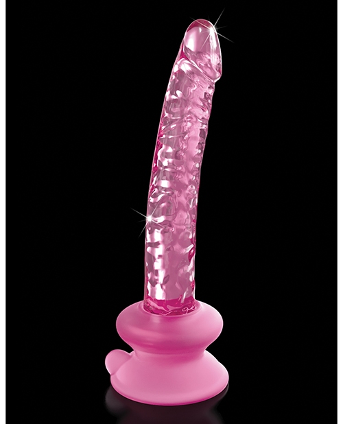 Icicles No. 86 Hand Blown Glass Massager w/Suction Cup - Pink for sale