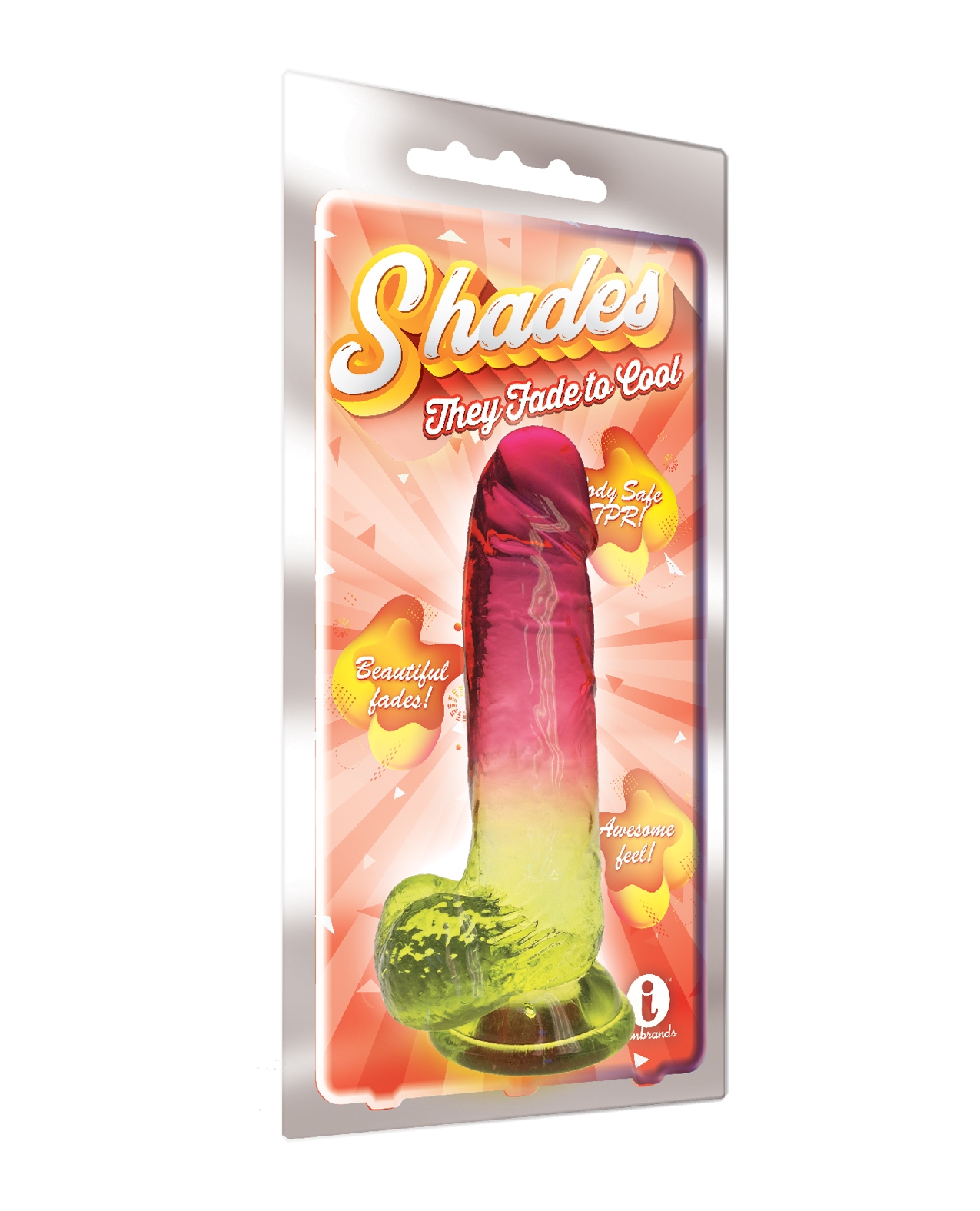 Shop Shades Jelly TPR Gradient Dong Large - Pink/Yellow online