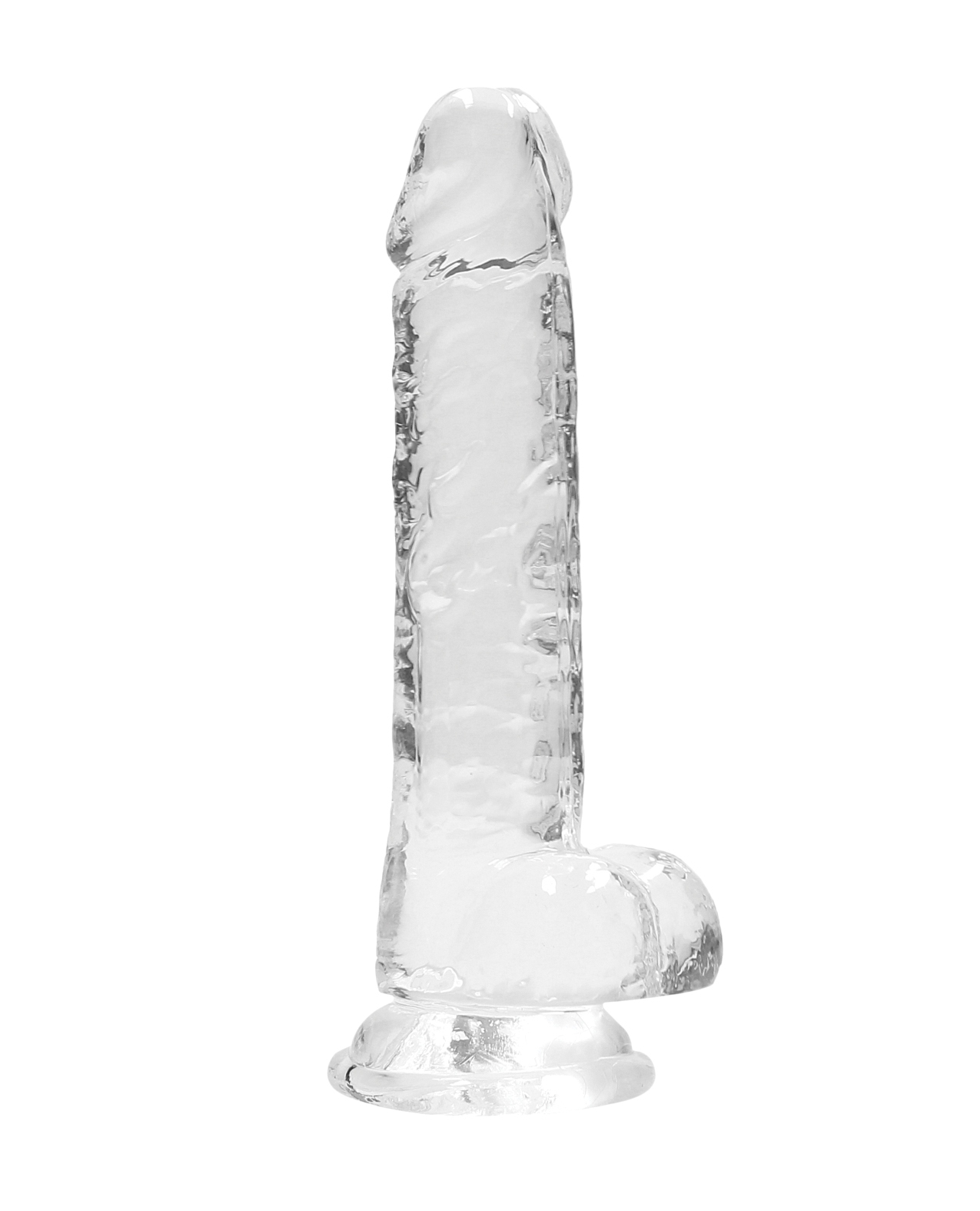 Order Shots RealRock Realistic Crystal Clear 7" Dildo w/Balls - Transparent Clear online