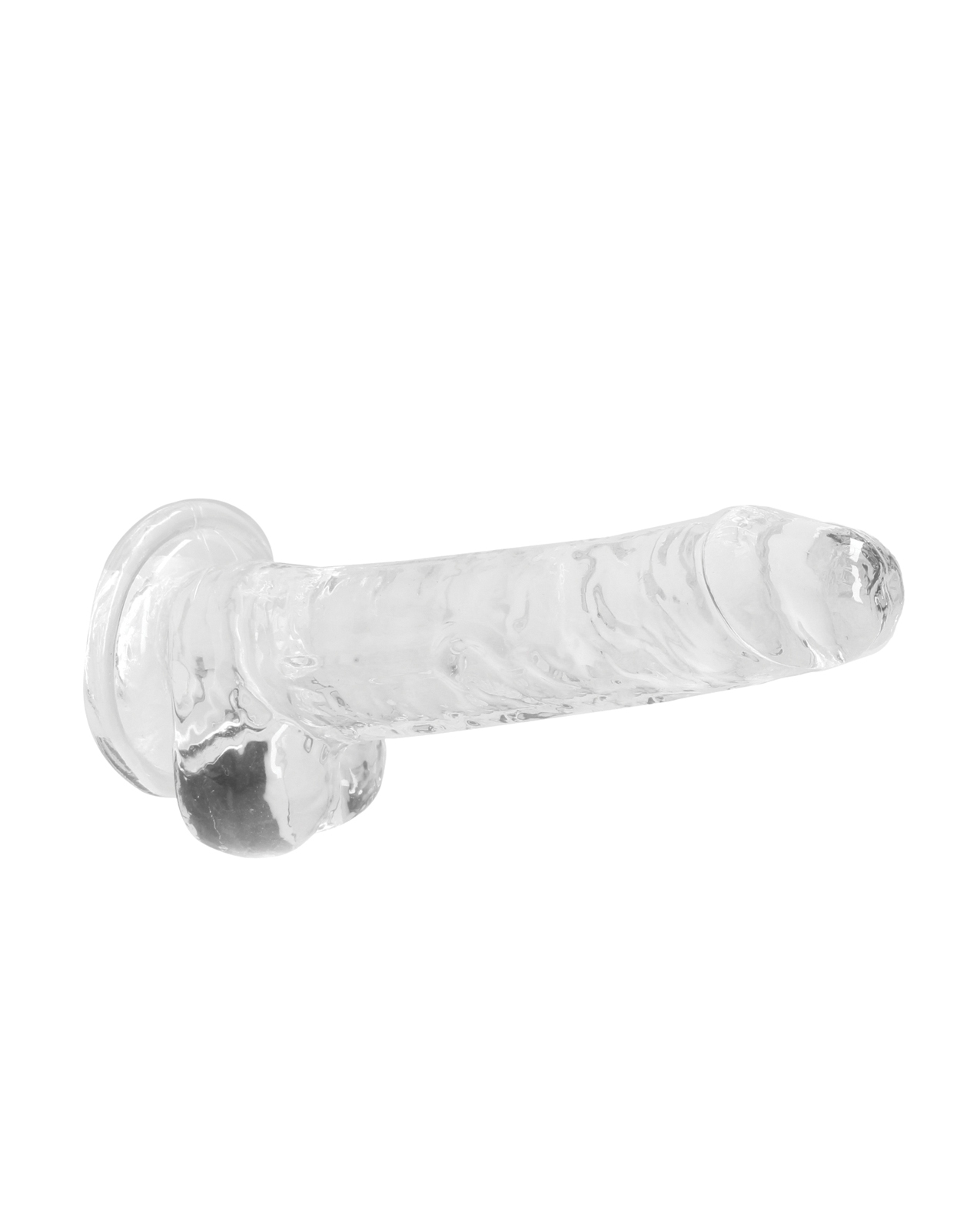 Shots RealRock Realistic Crystal Clear 7" Dildo w/Balls - Transparent Clear for sale