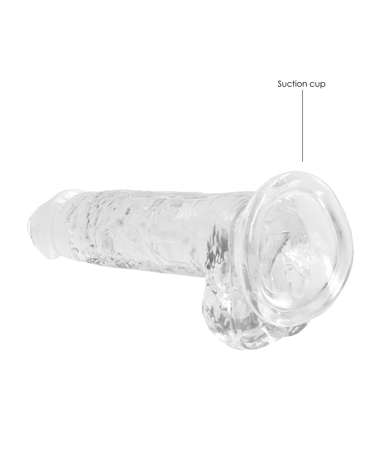 Buy RealRock Shots RealRock Realistic Crystal Clear 7" Dildo w/Balls - Transparent Clear