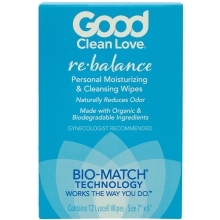 Good Clean Love Rebalance Cleansing Wipes 12 Ct. intimate cleansers and personal cleansing care by Good Clean Love.