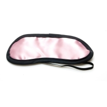 Sex Kitten Pink Satin With Black Trim Eye Mask luxury blindfold for adult sensory play